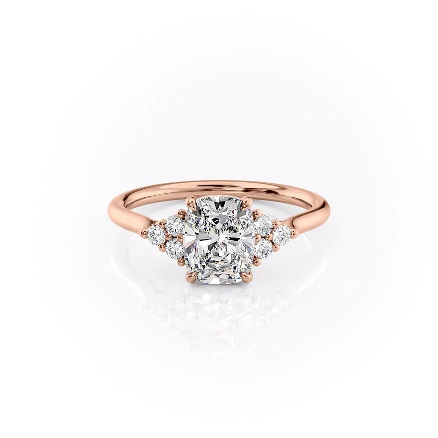 The Scarlett Set With A 3 Carat Elongated Cushion Lab Diamond