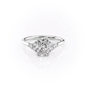 The Scarlett Set With A 1.5 Carat Elongated Cushion Moissanite
