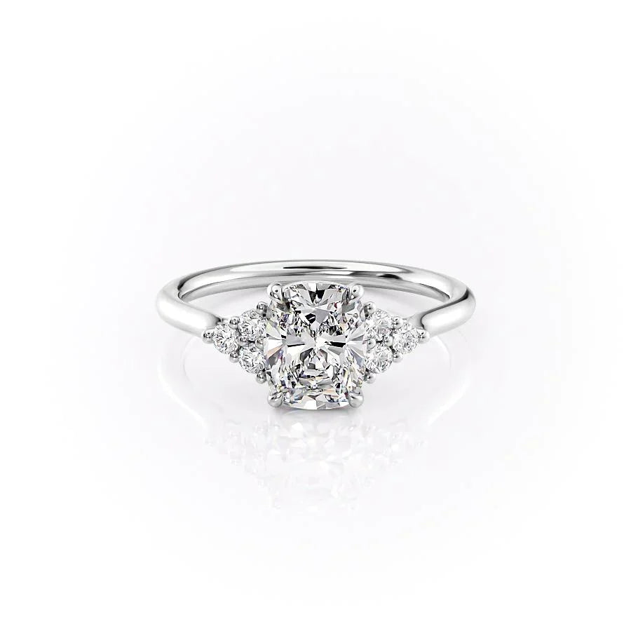 The Scarlett Set With A Elongated Cushion Moissanite