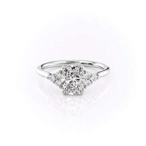 The Scarlett Set With A Elongated Cushion Moissanite