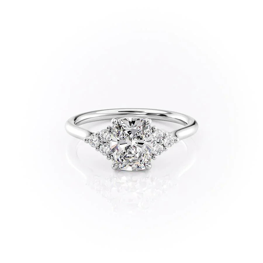The Scarlett Set With A 1 Carat Elongated Cushion Lab Diamond