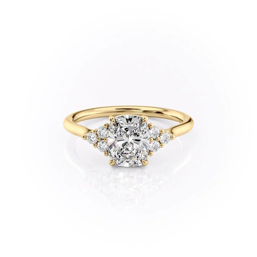 The Scarlett Set With A 1 Carat Elongated Cushion Lab Diamond
