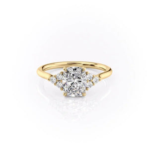 The Scarlett Set With A Elongated Cushion Moissanite