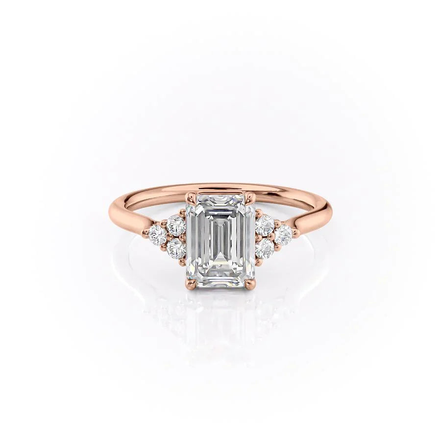 The Scarlett Set With A 1.5 Carat Emerald Moissanite