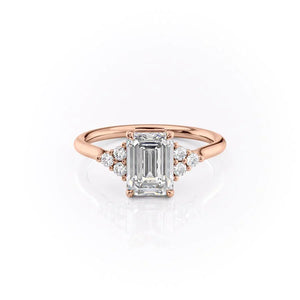 The Scarlett Set With A 4.5 Carat Emerald Moissanite