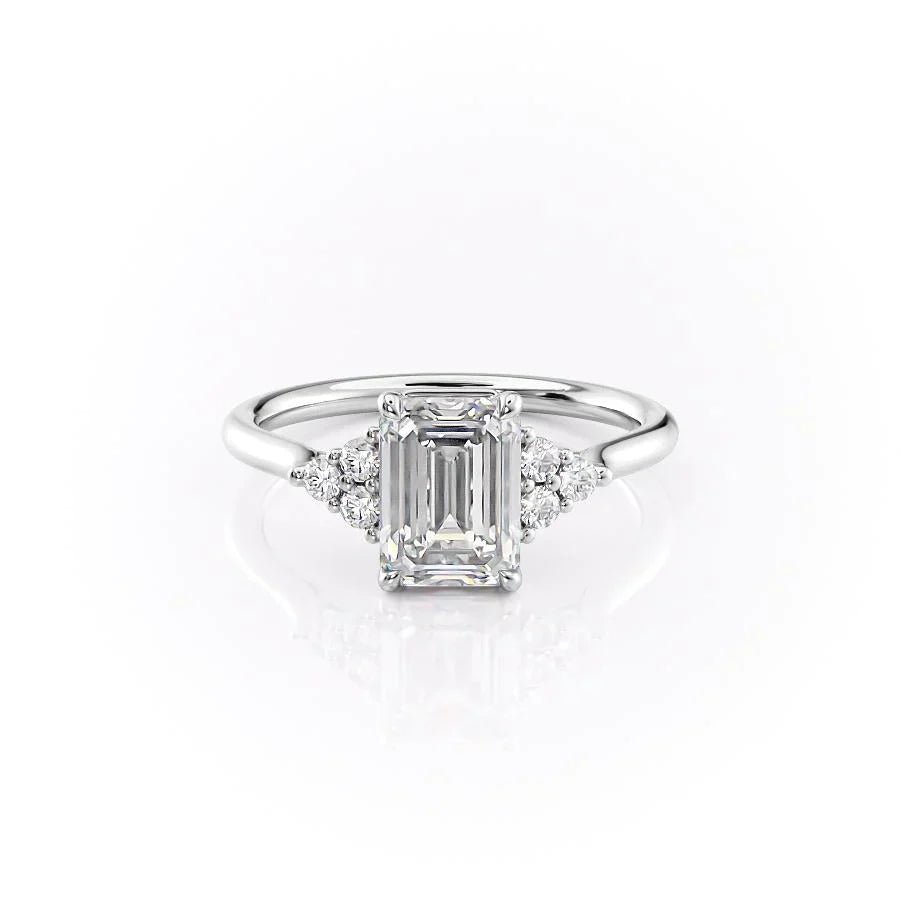 The Scarlett Set With A 4.5 Carat Emerald Moissanite