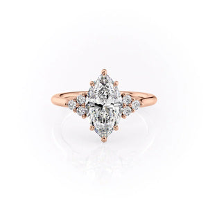 The Scarlett Set With A 2.5 Carat Marquise Lab Diamond