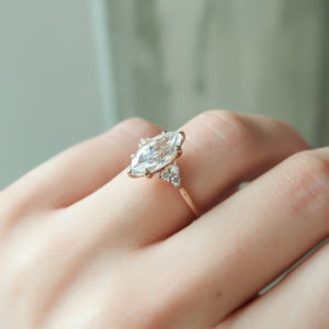 The Scarlett Set With A 1 Carat Marquise Lab Diamond