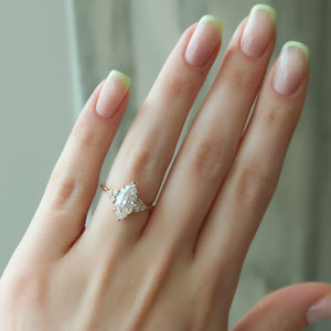 The Scarlett Set With A 1 Carat Marquise Lab Diamond