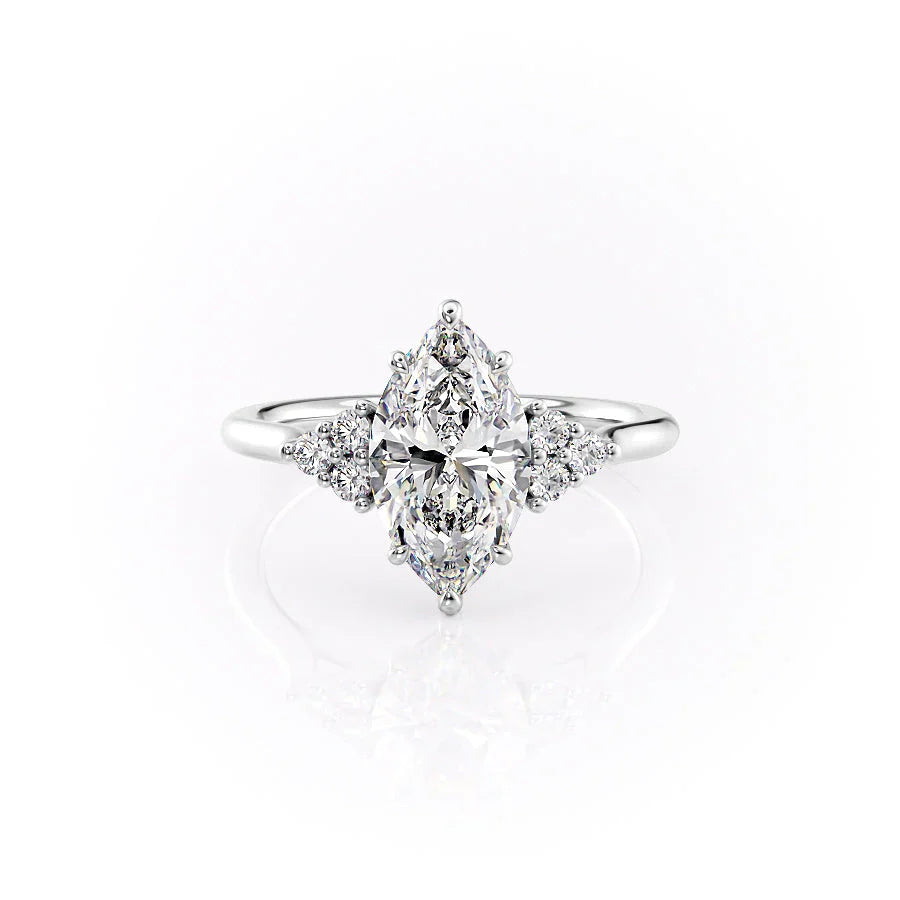 The Scarlett Set With A 2.5 Carat Marquise Lab Diamond