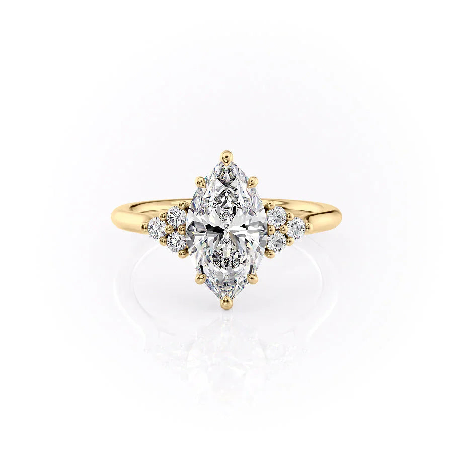 The Scarlett Set With A 4.5 Carat Marquise Moissanite