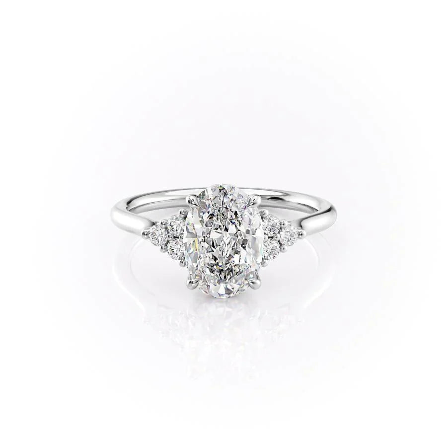 The Scarlett Set With A 3.5 Carat Oval Moissanite