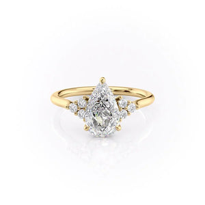 The Scarlett Set With A 3.5 Carat Pear Moissanite