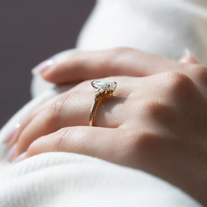The Scarlett Set With A 1 Carat Pear Lab Diamond