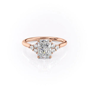 The Scarlett Set With A 3.5 Carat Radiant Moissanite