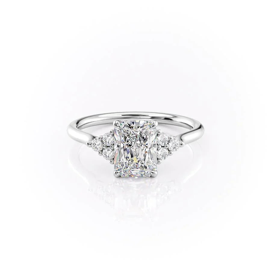 The Scarlett Set With A 4.5 Carat Radiant Moissanite
