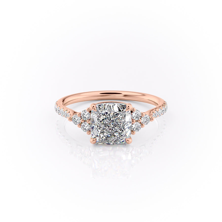 The Pave Scarlett Set With A 4 Carat Cushion Moissanite