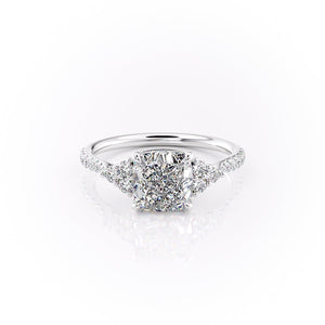 The Pave Scarlett Set With A 1.5 Carat Cushion Moissanite