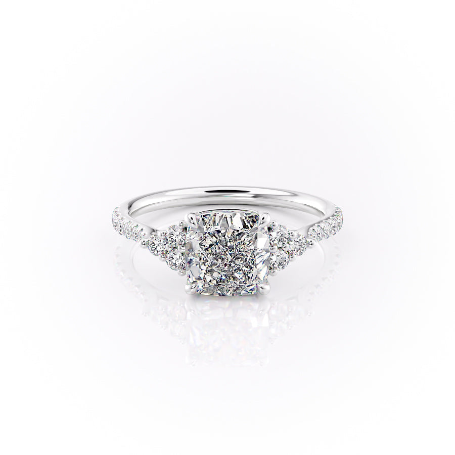 The Pave Scarlett Set With A 4 Carat Cushion Moissanite