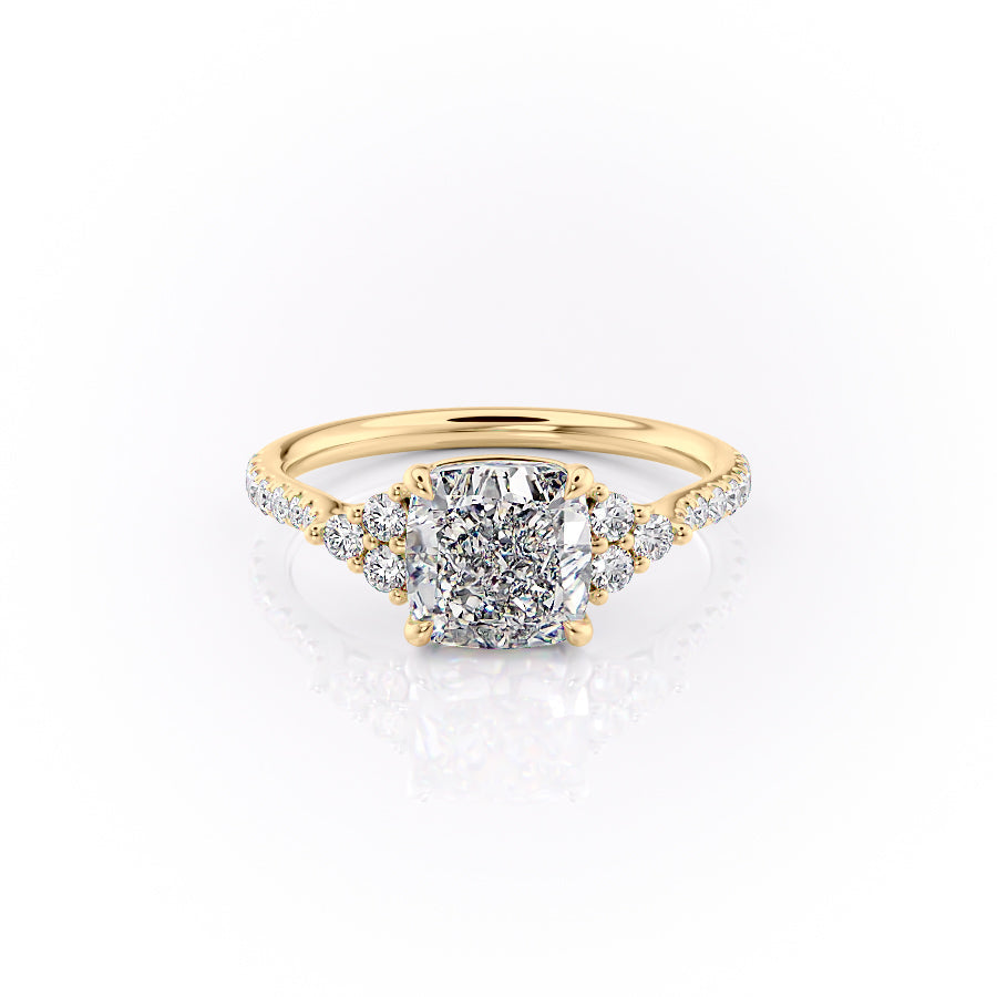 The Pave Scarlett Set With A 1 Carat Cushion Lab Diamond