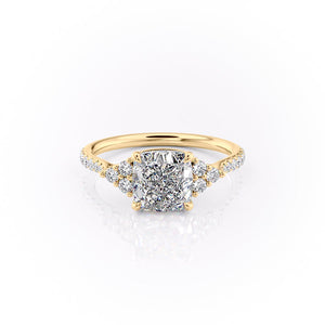 The Pave Scarlett Set With A 1.5 Carat Cushion Lab Diamond