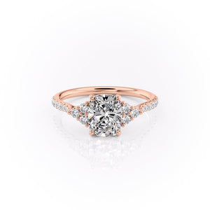 The Pave Scarlett Set With A 2.5 Carat Elongated Cushion Lab Diamond