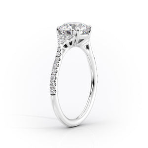The Scarlett Set With A 2.5 Carat Elongated Cushion Moissanite