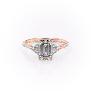 The Pave Scarlett Set With A 4 Carat Emerald Moissanite