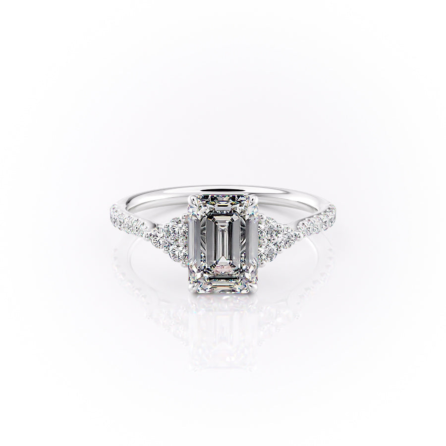 The Pave Scarlett Set With A 2 Carat Emerald Moissanite