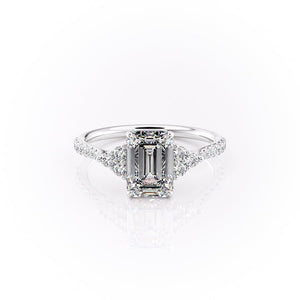 The Pave Scarlett Set With A 3 Carat Emerald Lab Diamond