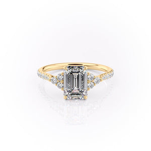 The Pave Scarlett Set With A 3 Carat Emerald Lab Diamond