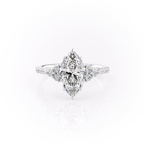 The Pave Scarlett Set With A 2.5 Carat Marquise Moissanite