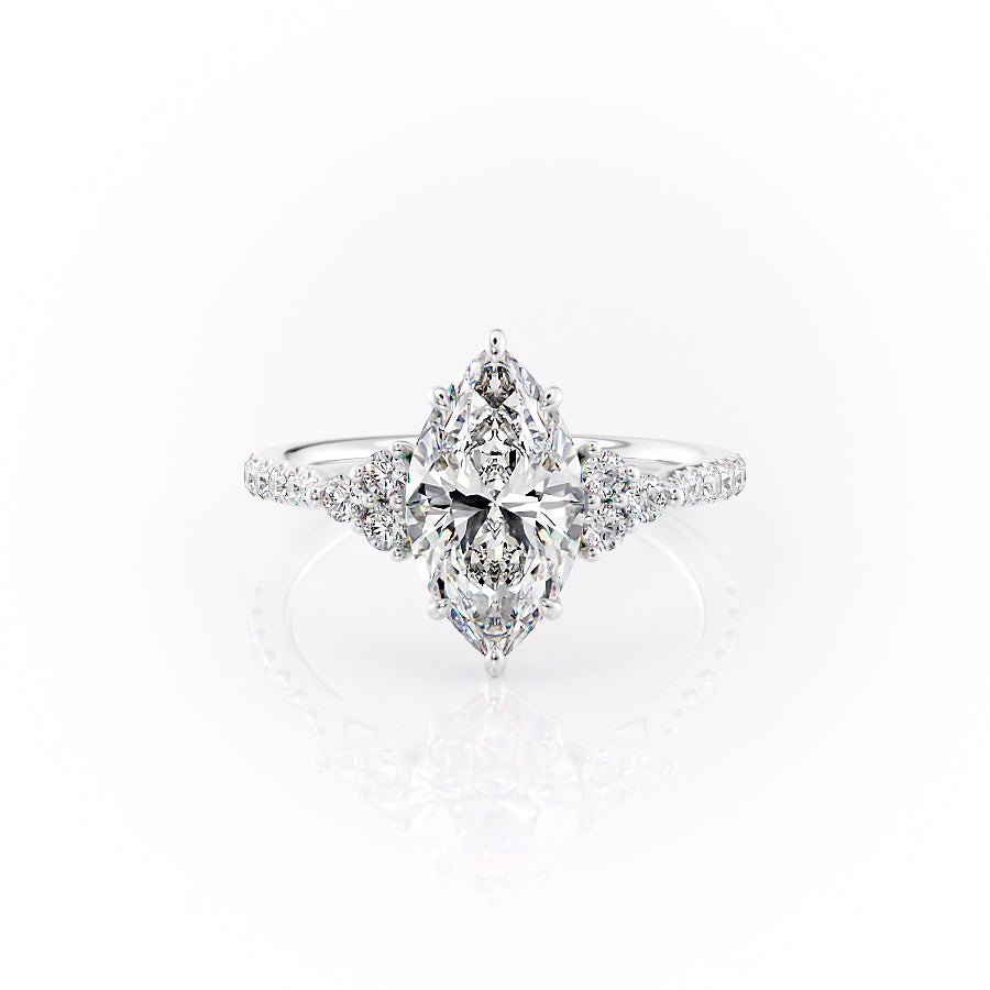 The Pave Scarlett Set With A 3.5 Carat Marquise Moissanite