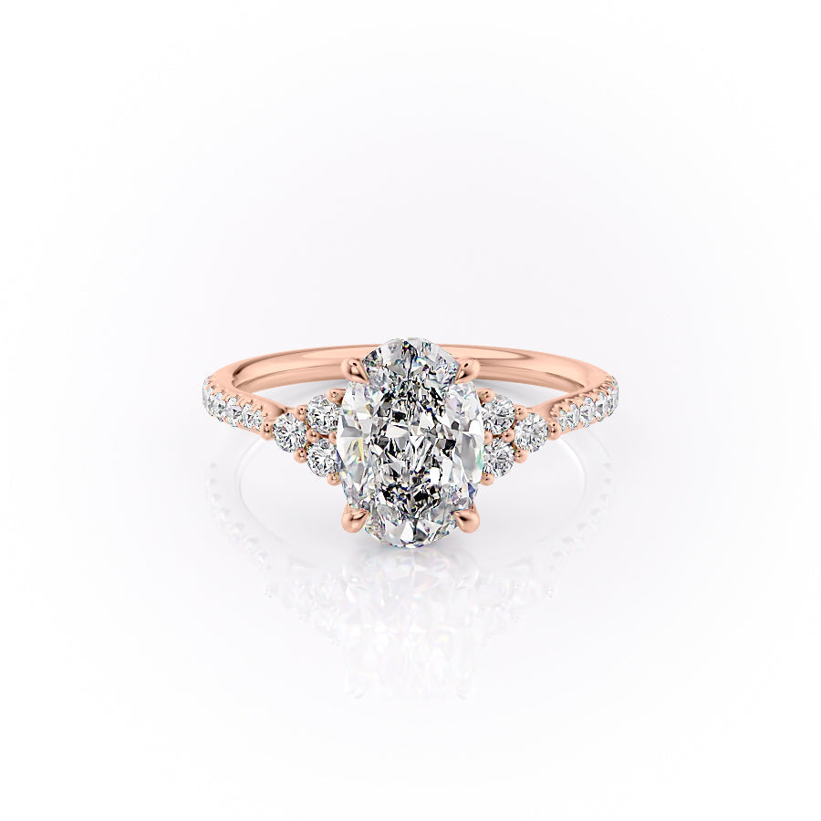 The Pave Scarlett Set With A 2 Carat Oval Lab Diamond