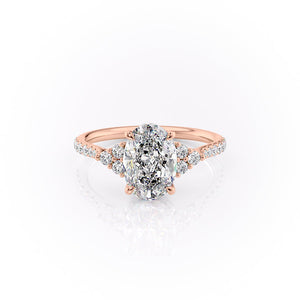 The Pave Scarlett Set With A 2 Carat Oval Moissanite