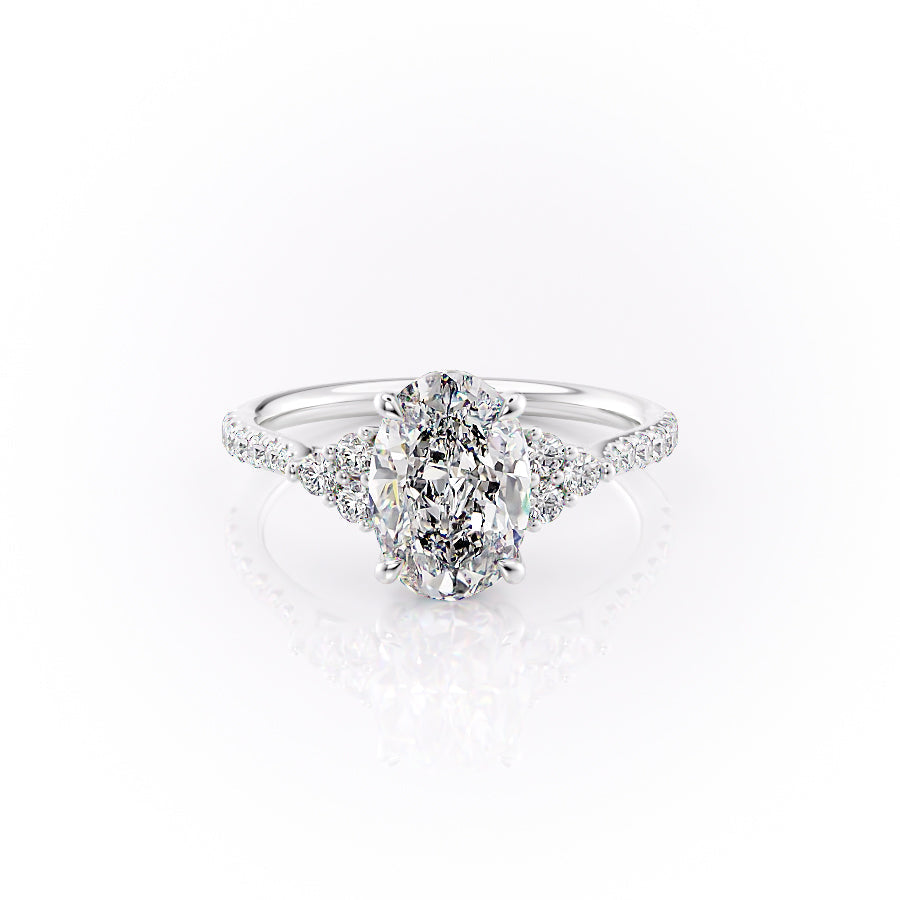 The Pave Scarlett Set With A 1 Carat Oval Lab Diamond