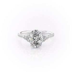 The Pave Scarlett Set With A 4.5 Carat Oval Moissanite