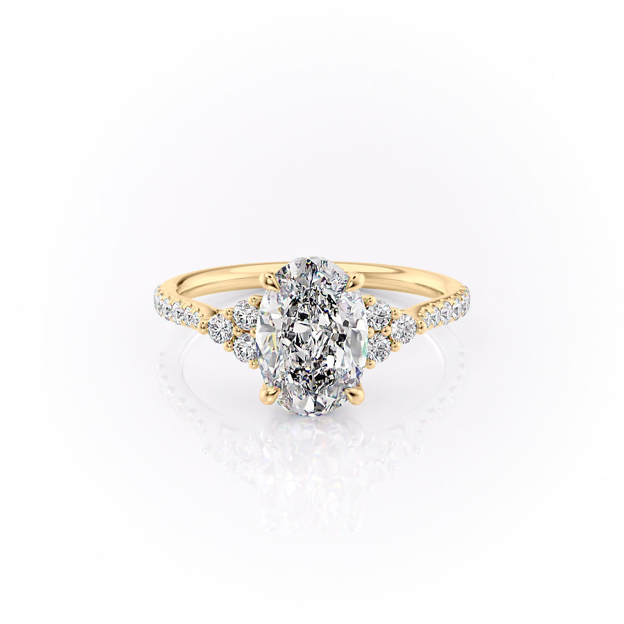 The Pave Scarlett Set With A 1 Carat Oval Lab Diamond