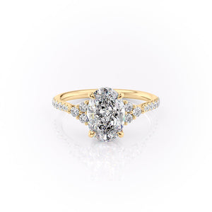 The Pave Scarlett Set With A 1 Carat Oval Lab Diamond