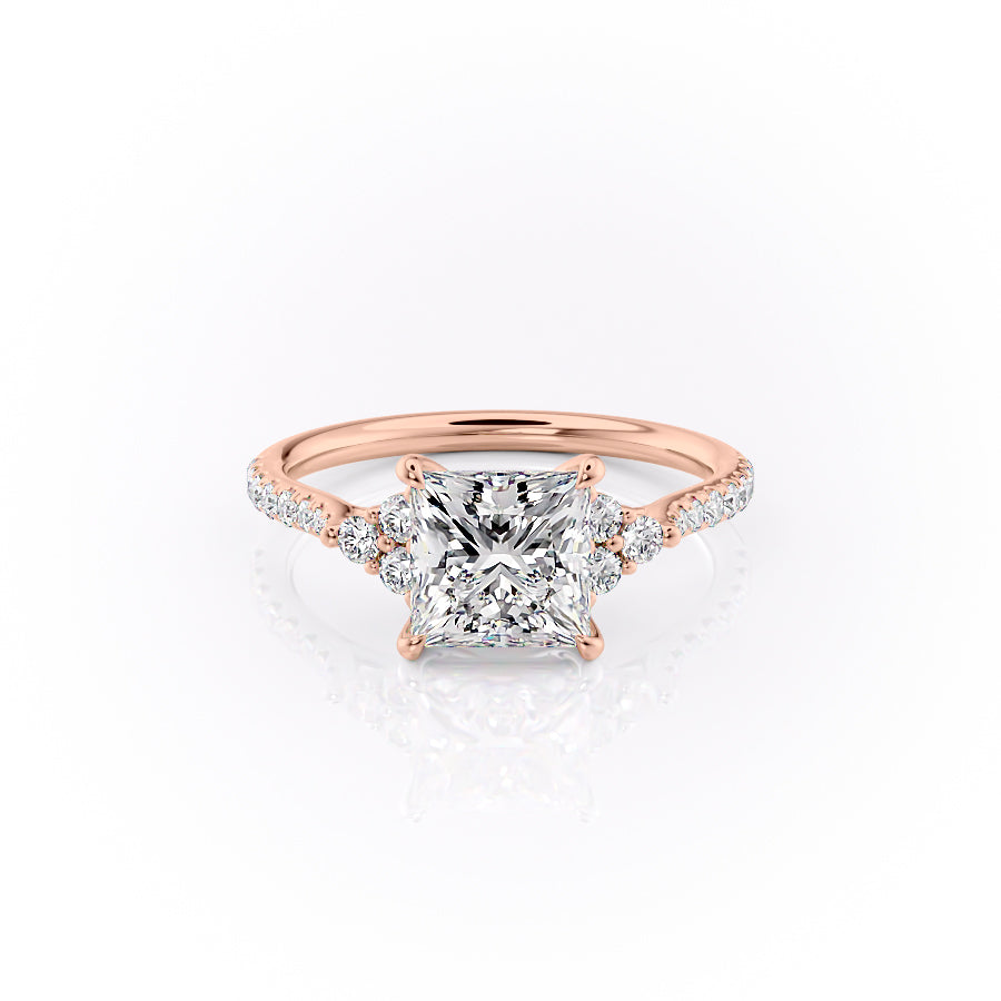 The Pave Scarlett Set With A 1 Carat Princess Lab Diamond