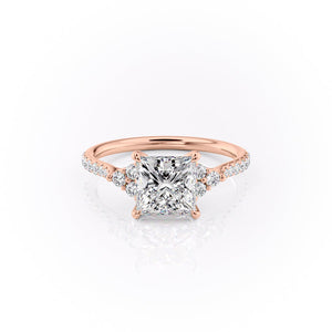 The Pave Scarlett Set With A 1 Carat Princess Lab Diamond