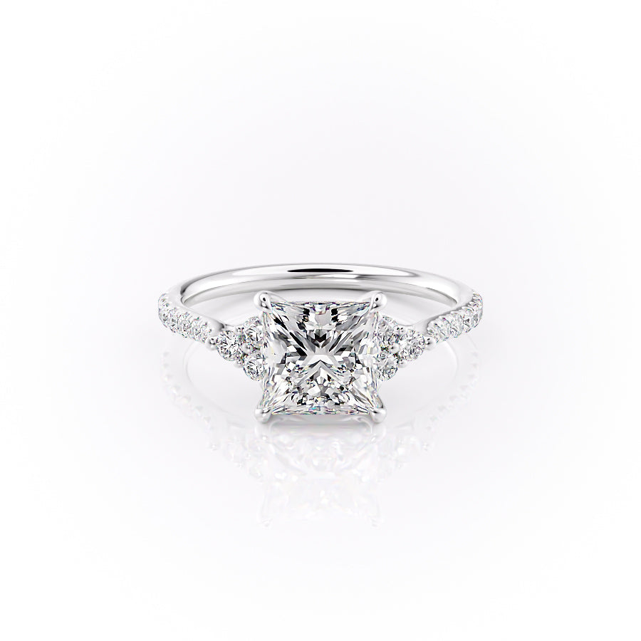 The Pave Scarlett Set With A 1.5 Carat Princess Moissanite