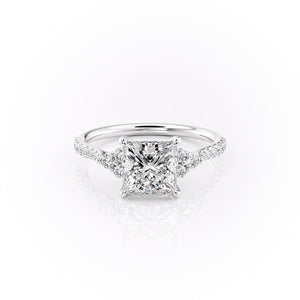 The Pave Scarlett Set With A 2 Carat Princess Lab Diamond
