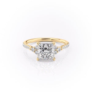 The Pave Scarlett Set With A 1.5 Carat Princess Moissanite