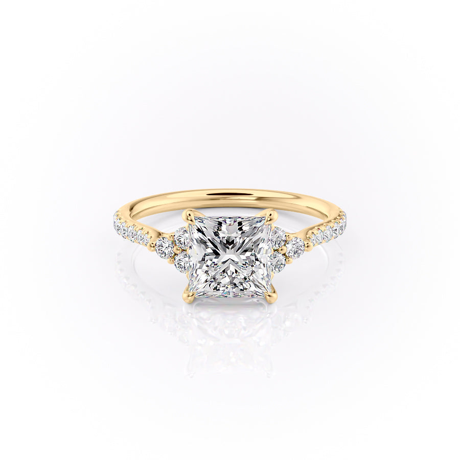 The Pave Scarlett Set With A 1 Carat Princess Moissanite