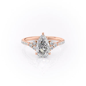 The Pave Scarlett Set With A 5 Carat Pear Moissanite