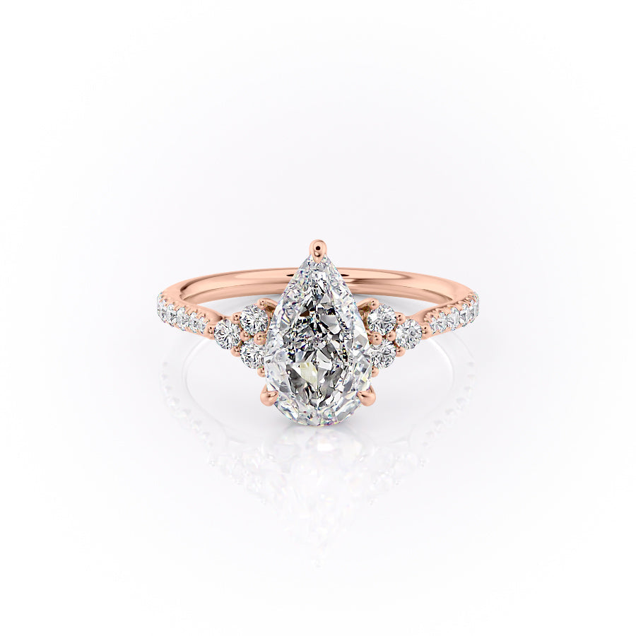 The Pave Scarlett Set With A 2 Carat Pear Moissanite