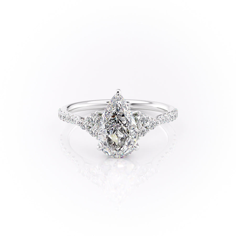 The Pave Scarlett Set With A 3 Carat Pear Lab Diamond