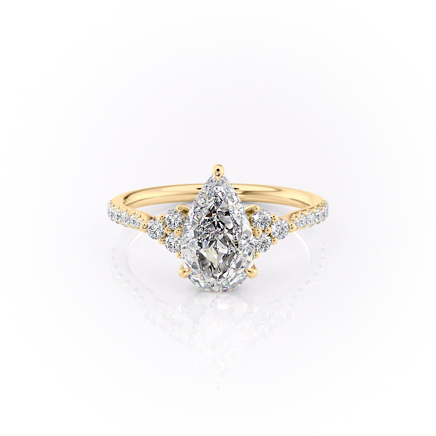 The Pave Scarlett Set With A 1.5 Carat Pear Lab Diamond