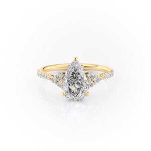 The Pave Scarlett Set With A 5 Carat Pear Moissanite